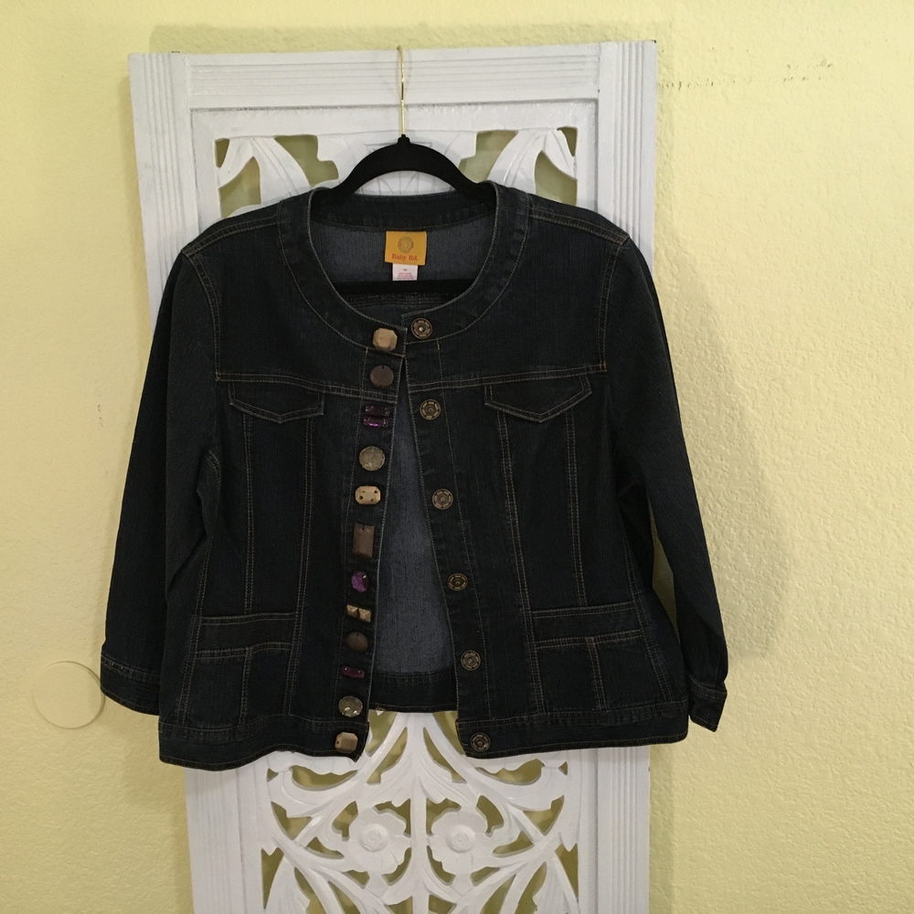 Ruby Rd. Size 14 Women's Dark Blue  Denim Jacket